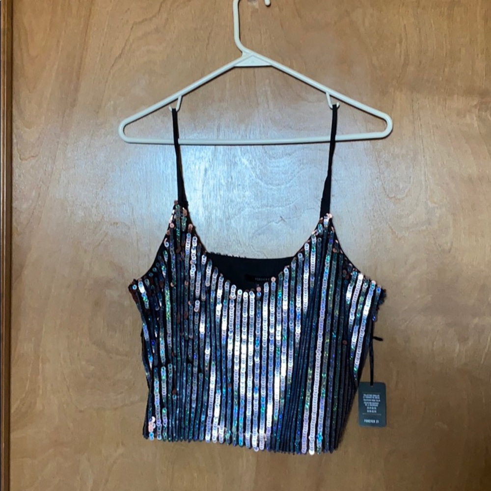 Sequin Crop Top